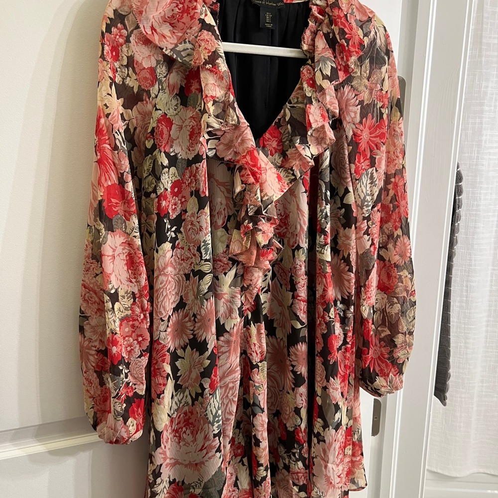 House of Harlow 1960 Floral Ruffle Mini Dress
